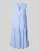 Knielange jurk met V-hals