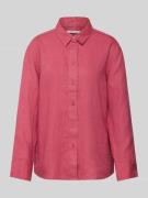 Regular fit overhemdblouse van linnen met doorknoopsluiting
