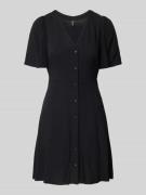 Getailleerde mini-jurk van pure viscose, model 'ALBA'