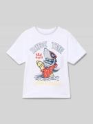 T-shirt met motief- en statementprint, model 'VANYO'