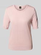 Relaxed-fit gebreid shirt van viscosemix met kasjmier