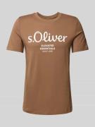 Regular fit T-shirt van puur katoen met grote labelprint