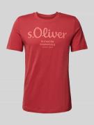 Regular fit T-shirt van puur katoen met grote labelprint