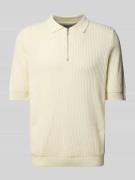 Regular fit poloshirt met kabelpatroon