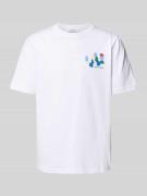 T-shirt met labelprint, model 'Bobby'