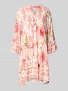 Mini-jurk van viscose in laagjeslook