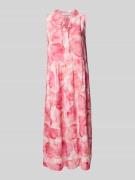 Midi-jurk van viscose in laagjeslook