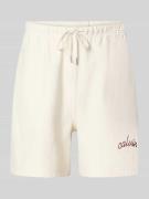 Regular fit sweatshorts met logostitching, model 'Terry'