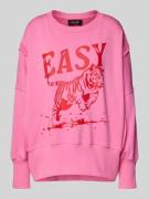 Sweatshirt met motiefprint en ronde hals