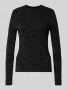 Shirt met lange mouwen van viscosemix in gebreide look, model 'Satero'