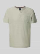 T-shirt met borstzak en labelstitching, model 'SERAFINO'