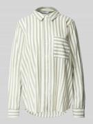 Regular fit linnen blouse met borstzak