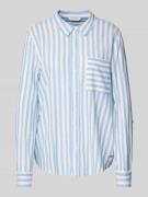 Regular fit linnen blouse met borstzak
