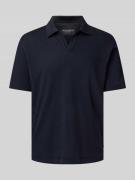 Regular fit poloshirt van een mix van katoen en linnen
