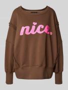 Sweatshirt met statementprint en ronde hals