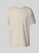 T-shirt met logostitchings en ronde hals