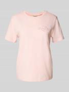 Regular fit T-shirt van puur katoen met logopatch
