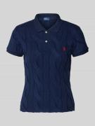 Regular fit poloshirt met kabelpatroon en logostitching