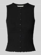 Slim fit tanktop met gestileerde knoopsluiting