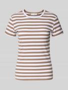 T-shirt in riblook met ronde hals