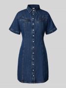 Mini-jeansjurk met overhemdkraag