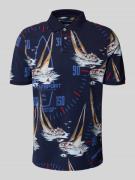 Slim fit poloshirt in all-over look