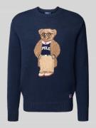 Gebreide pullover van een mix van linnen en katoen met ronde hals