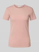 T-shirt in riblook met ronde hals