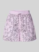 Korte loose fit broek met motiefprint, model 'HISSELS'