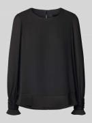Regular fit blouse met kralen en ronde hals