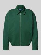 Windbreaker met platte kraag en labelstitching