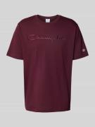 T-shirt met logostitchings en ronde hals