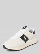 Sneakers van leermix met logostitching, model 'Train'