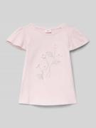Relaxed fit T-shirt van puur katoen met borduursel van effectgaren
