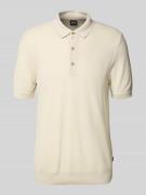 Regular fit gebreid poloshirt van een mix van lyocell en katoen, model...