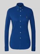Slim fit blouse met button-downkraag