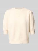 Comfort fit gebreide pullover met pofmouwen, model 'DOFFY'