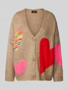 Oversized gebreid jack met knoopsluiting