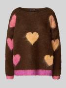 Oversized gebreide pullover met boothals