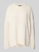 Oversized gebreide pullover met ribboorden