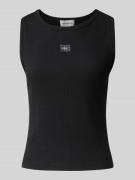 Tanktop met labeldetail