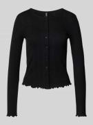 Slim fit gebreid jack van puur katoen, model 'MARIE'