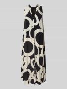 Midi-jurk van viscose met V-hals, model 'Qedira print'