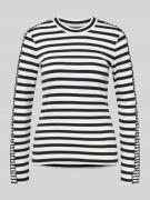 Shirt met lange mouwen en geribde ronde hals