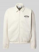 Sweatjack met platte kraag en steekzakken