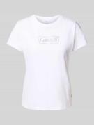 T-shirt met siersteentjes en ronde hals