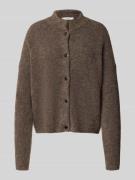 Gebreid jack van alpacamix met opstaande kraag, model 'Alpha'