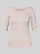 T-shirt van katoenmix met logo-applicatie