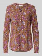 Blouseshirt van viscose met V-hals