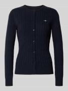 Cardigan met kabelpatroon en logostitching